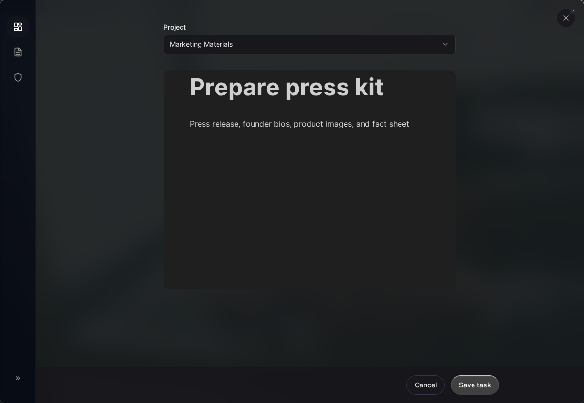 Task detail with subtasks