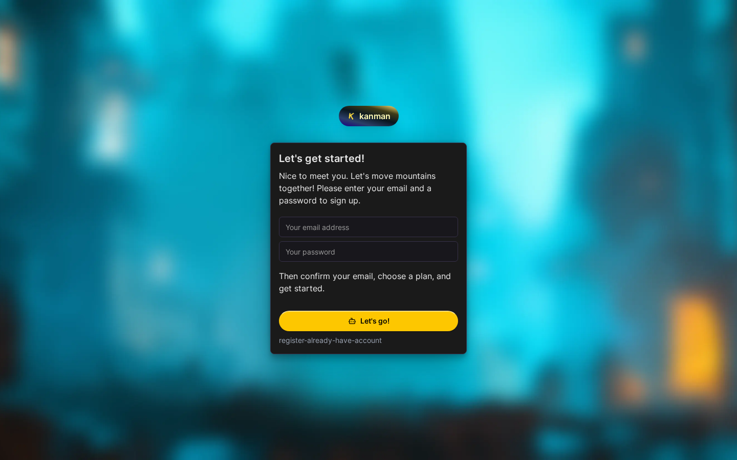 Sign up page (Desktop)