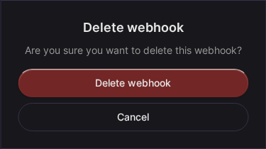 Confirm webhook deletion (Mobile)